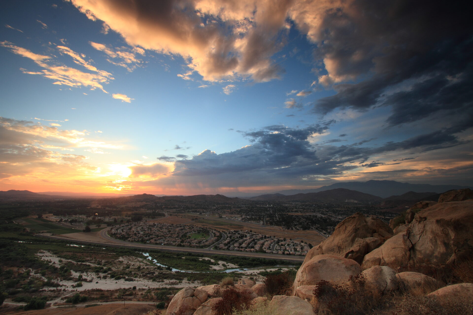 Mount Rubidoux overlooking Riverside at sunset